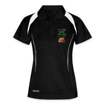 Ich bin nur wegen der Lasagne hier - Frauen Polo atmungsaktiv - Schwarz/Weiß - Vorne