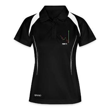 Pump it, Crypto, Actions, Salle de sport, Fitness, Trading - Polo respirant Femme - noir/blanc - Devant