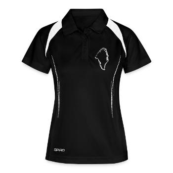 Grönland-Silhouette weiß - Frauen Polo atmungsaktiv - Schwarz/Weiß - Vorne