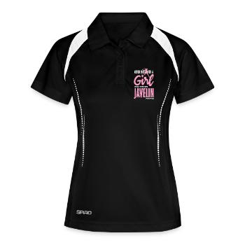 Lanceur de javelot avec une déclaration amusante - Polo respirant Femme - noir/blanc - Devant