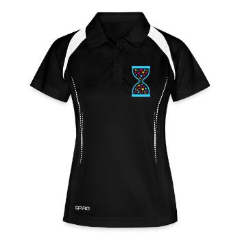 Colorful Hearts Hourglass - Love and Time Flow - Women's Polo breathable - black/white - Front