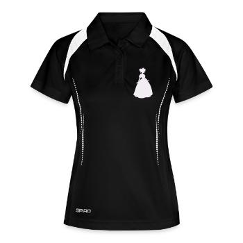 Princess silhouette in ball gown - Women's Polo breathable - black/white - Front