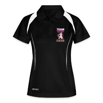 Team Braut Wir Eskalieren Bis Zum Schluss Jga - Frauen Polo atmungsaktiv - Schwarz/Weiß - Vorne