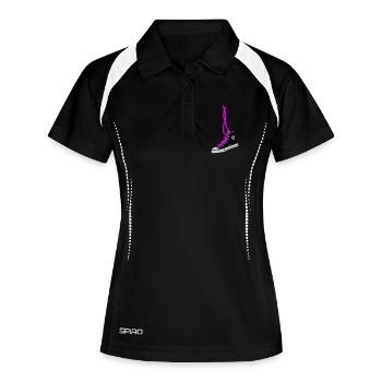chucks - Frauen Polo atmungsaktiv - Schwarz/Weiß - Vorne