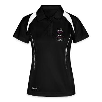 Ich bin der beste Feuerwehrmann - Frauen Polo atmungsaktiv - Schwarz/Weiß - Vorne