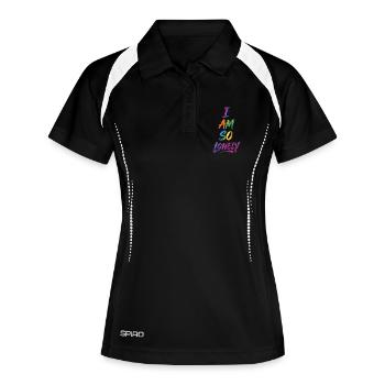 I Am So Lonely Say Colorful Text Painting Print - Women's Polo breathable - black/white - Front