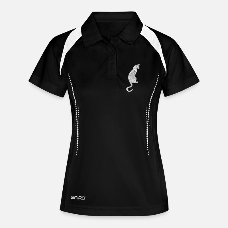 Abstract cat with spiral pattern - Women's Polo breathable - black/white
