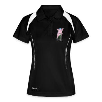 Vélo cochon - Polo respirant Femme - noir/blanc - Devant