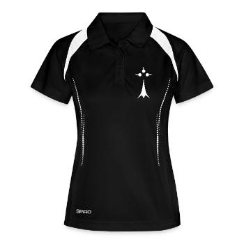 White minimalist ermine - Women's Polo breathable - black/white - Front