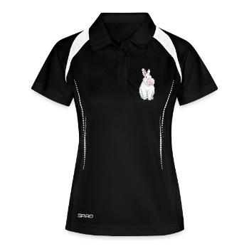 Gomme à mâcher de lapin - Polo respirant Femme - noir/blanc - Devant