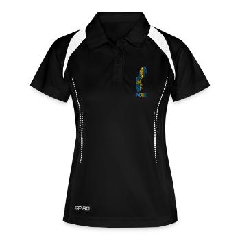 Schweden Landkarte Fingerabdruck Skandinavien S - Frauen Polo atmungsaktiv - Schwarz/Weiß - Vorne