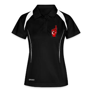 Drapeau de la Turquie numéro 1 - Polo respirant Femme - noir/blanc - Devant