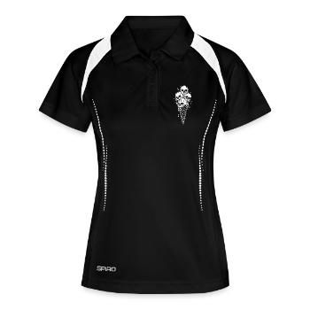 Skelett-Eiscreme Kunst - Frauen Polo atmungsaktiv - Schwarz/Weiß - Vorne