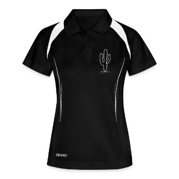 Cactus Lines Style Minimaliste - Polo respirant Femme - noir/blanc - Devant