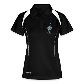 Athlétisme de jogging autruche - Polo respirant Femme - noir/blanc - Devant