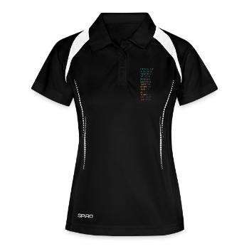 PENSEZ POSITIF - Polo respirant Femme - noir/blanc - Devant