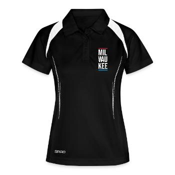 Typographie de Milwaukee Bold City - Polo respirant Femme - noir/blanc - Devant