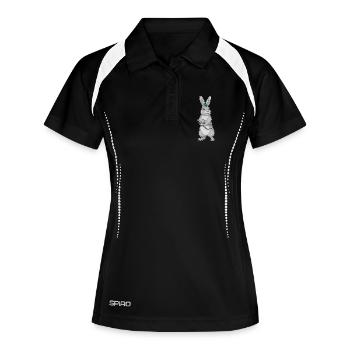 Arc d’archer lapin - Polo respirant Femme - noir/blanc - Devant