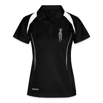 Horse Pirate Wooden leg - Women's Polo breathable - black/white - Front