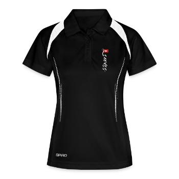 Schweiz - Frauen Polo atmungsaktiv - Schwarz/Weiß - Vorne
