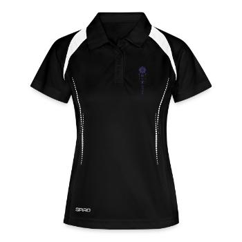 Spiritualité Géométrie Sacrée Méditation Lotus Zen - Polo respirant Femme - noir/blanc - Devant