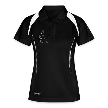 Blues-Gitarrist - Frauen Polo atmungsaktiv - Schwarz/Weiß - Vorne