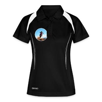 Motocross colour logo - White - Women's Polo breathable - black/white - Front