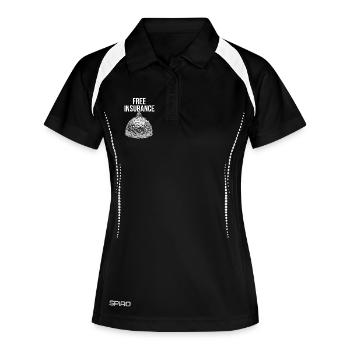 Alu Hut Versicherung - Frauen Polo atmungsaktiv - Schwarz/Weiß - Vorne