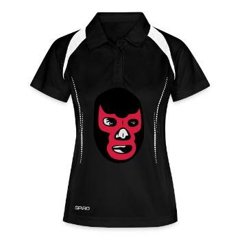 mexican wrestling mask lucha libre - Polo respirant Femme - noir/blanc - Devant