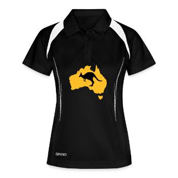 Australien - Frauen Polo atmungsaktiv - Schwarz/Weiß - Vorne