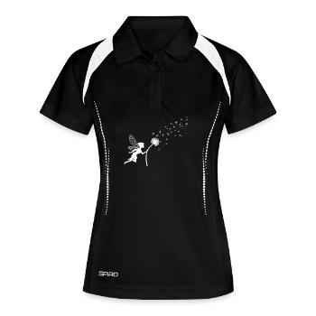 Vol de graines de pissenlit fée des rêves - Polo respirant Femme - noir/blanc - Devant