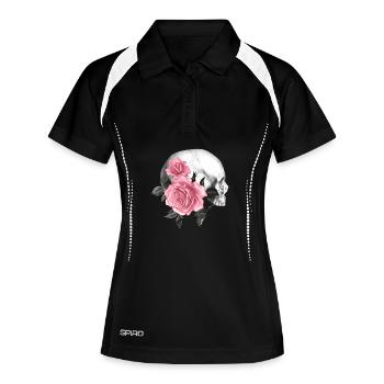 Rose Skull Gothic Design - Polo respirant Femme - noir/blanc - Devant