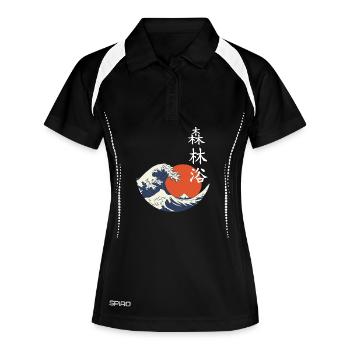 Soleil de la Vague Shinrin - Polo respirant Femme - noir/blanc - Devant