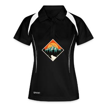 Mountain Forest Sunset - Women's Polo breathable - black/white - Front