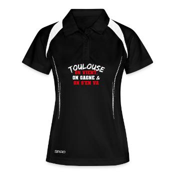 RUGBY TOULOUSE - Polo respirant Femme - noir/blanc - Devant