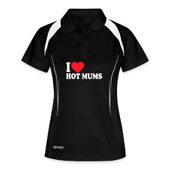 I Heart Hot Mums - Women's Polo breathable - black/white - Front