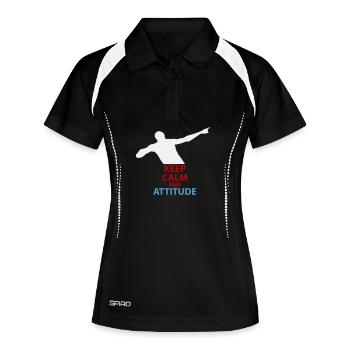 Ruhe und Attitüde Silhouette - Frauen Polo atmungsaktiv - Schwarz/Weiß - Vorne