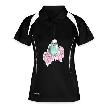 Budgerigars and peonies - Women's Polo breathable - black/white - Front
