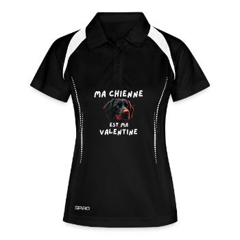Ma Chienne Valentine - Polo respirant Femme - noir/blanc - Devant
