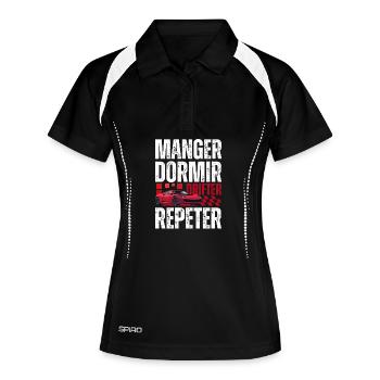 Urban Drift Eats Sleep Repeat - Women's Polo breathable - black/white - Front