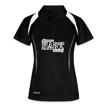 Hart und Würzig Textdesign - Frauen Polo atmungsaktiv - Schwarz/Weiß - Vorne