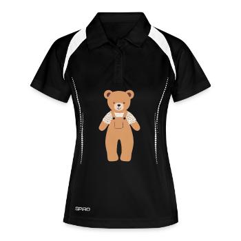 Teddy - Frauen Polo atmungsaktiv - Schwarz/Weiß - Vorne
