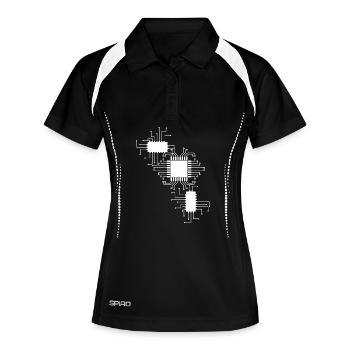 Circuit Net Art - Polo respirant Femme - noir/blanc - Devant