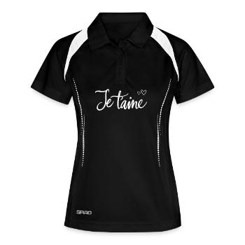 Je t'aime - Polo respirant Femme - noir/blanc - Devant
