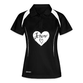 Ich liebe dich - Frauen Polo atmungsaktiv - Schwarz/Weiß - Vorne