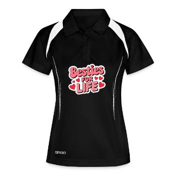 besties for life Galentine’s Day 2026 - Polo respirant Femme - noir/blanc - Devant