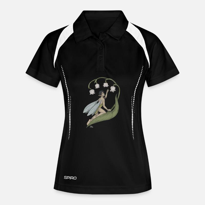 Pixie with lily of the valley - Women's Polo breathable - black/white