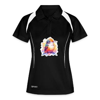 Cute Colorful Bird Nature Detailed Shirt - Women's Polo breathable - black/white - Front