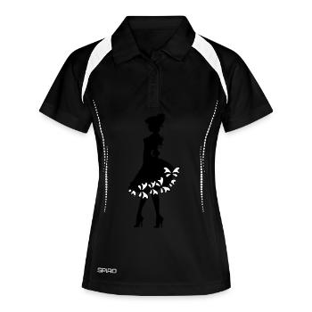 sur noir - Polo respirant Femme - noir/blanc - Devant