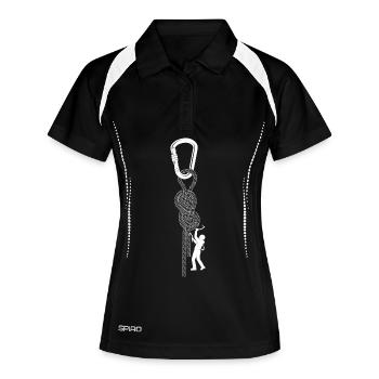 Climbing rope knot detail - Women's Polo breathable - black/white - Front